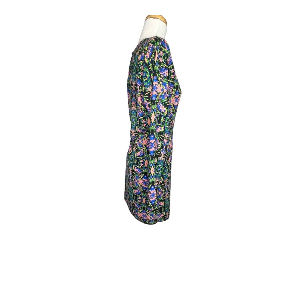 LMD Shift Long Sleeve Dress Multicolor Abstract Design Style DR2328 Womens M - Picture 5 of 10